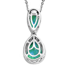 Pfau Triplett Quarz Anhänger mit Kette, 925 Silber platiniert ca. 2.64 ct