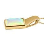 Natürlicher, äthiopischer Welo Opal Anhänger mit Kette, 925 Silber Gelbgold Vermeil ca. 1.65 ct