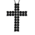 Schwarzer Spinell Anhänger mit Kette, Messing platiniert und Edelstahl ca. 4.79 ct