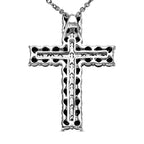 Schwarzer Spinell Anhänger mit Kette, Messing platiniert und Edelstahl ca. 4.79 ct