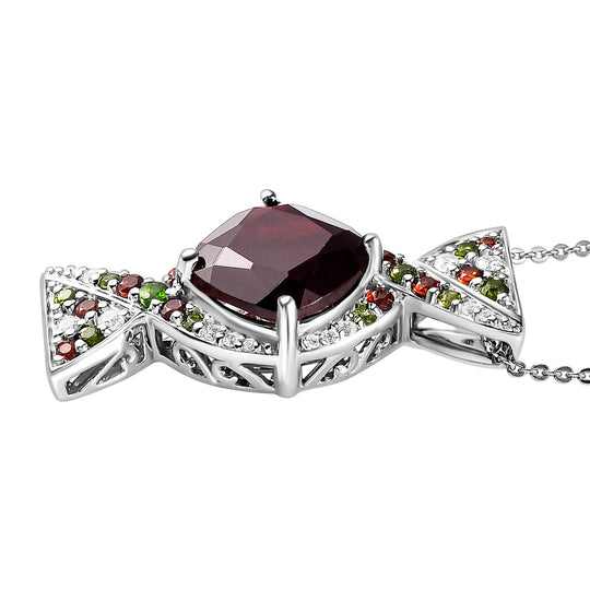 GP Kollektion - Mosambik Granat-Anhänger mit Kette, 925 Silber platiniert ca. 5.63 ct