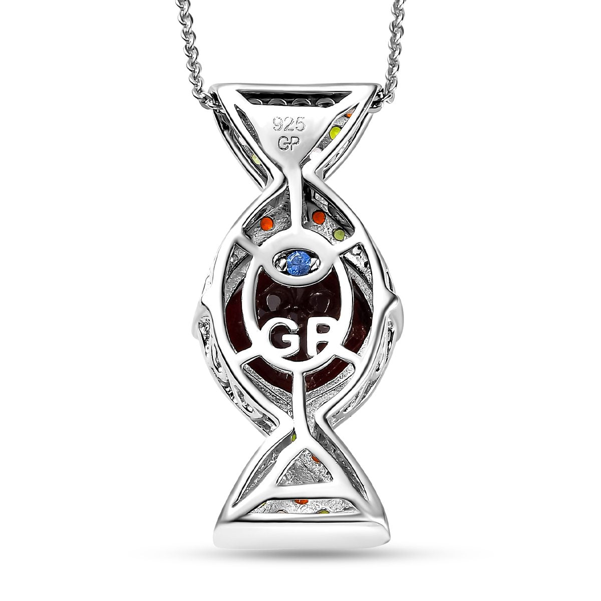 GP Kollektion - Mosambik Granat-Anhänger mit Kette, 925 Silber platiniert ca. 5.63 ct