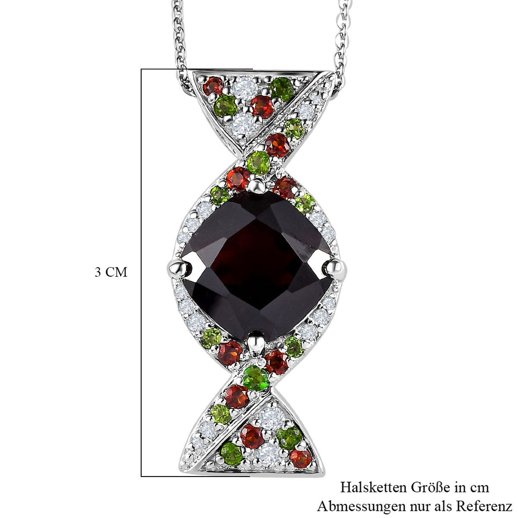 GP Kollektion - Mosambik Granat-Anhänger mit Kette, 925 Silber platiniert ca. 5.63 ct