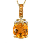 GP Ribbon Kollektion - Citrin Anhänger mit Kette, 925 Silber Gelbgold Vermeil ca. 4.43 ct