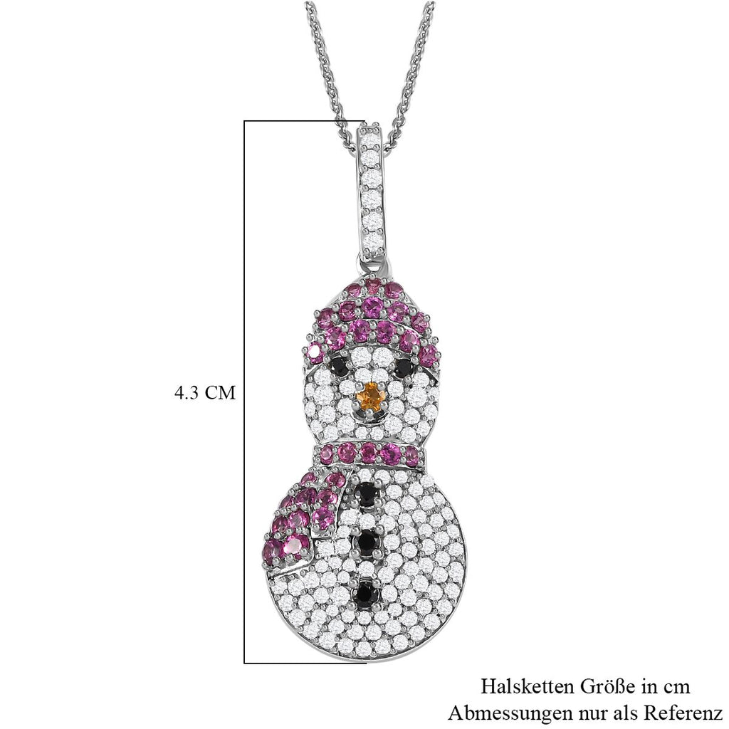 GP Kollektion - Schwarzer Spinell-Anhänger mit Kette 925 Silber platiniert ca. 2,33 ct