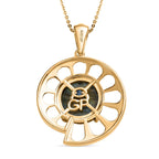 GP Bella Italia Kollektion - Giuseppe Perez Labradorit, Kanchanaburi Blauer Saphir Anhänger mit Kette, 925 Silber Gelbgold Vermeil ca. 5.59 ct