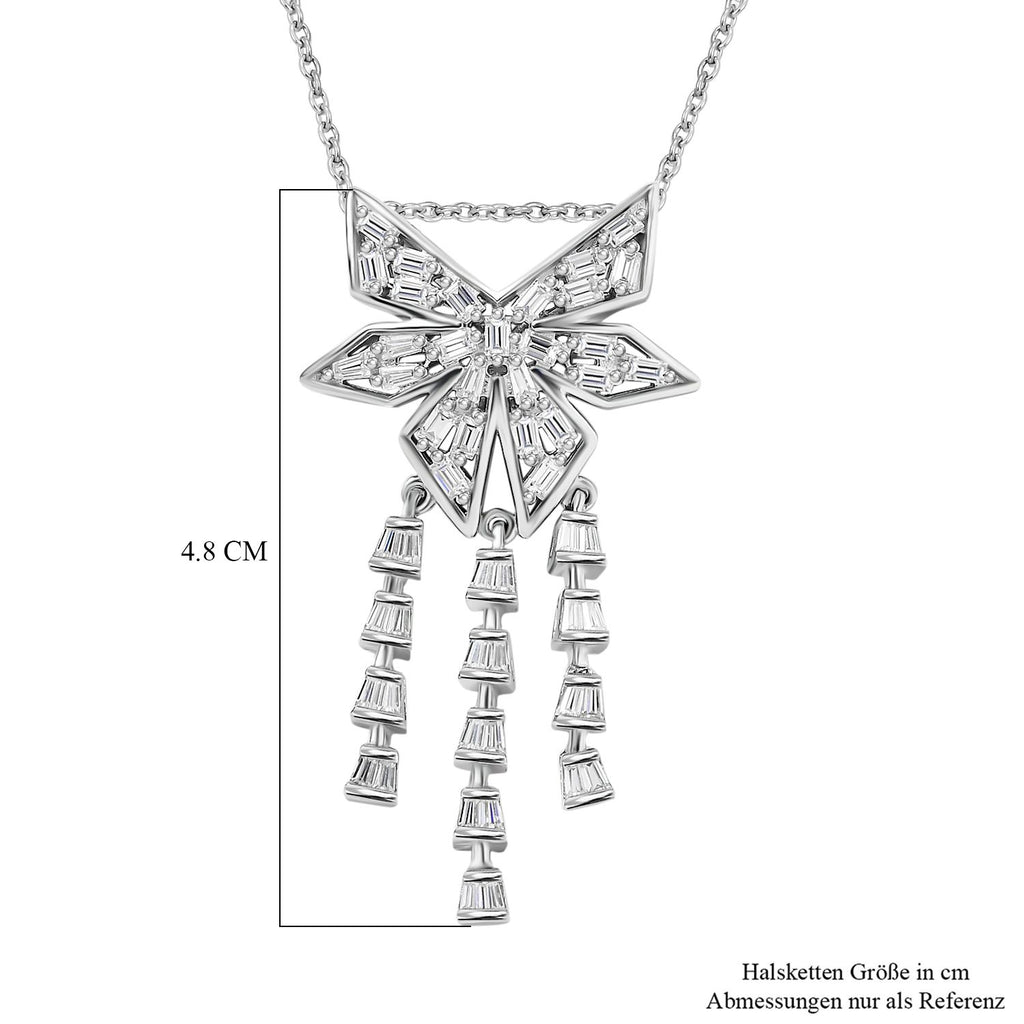 GP Art Deko Kollektion - Moissanit Anhänger mit Kette, 925 Silber platiniert, ca. 4.54 ct