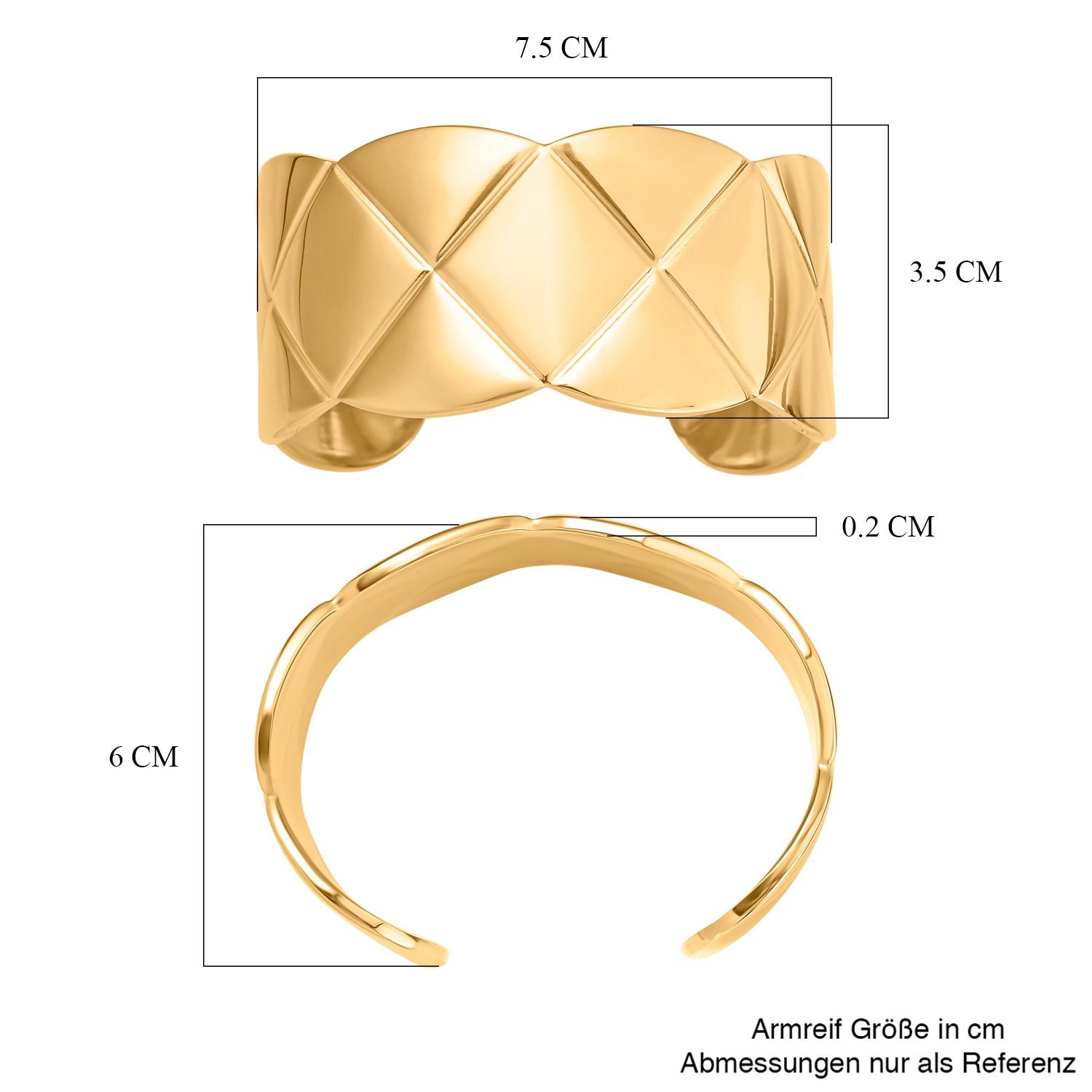 Designer Inspiriert Armreif und Ohrringe im Schmuckset, goldfarben