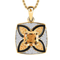 GP Royal Kollektion - AA Citrin, Zirkon und Saphir Anhänger mit Kette - 5,30 ct.