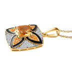 GP Royal Kollektion - AA Citrin, Weißer Zirkon Anhänger mit Kette, 925 Silber Gelbgold Vermeil, ca. 5.43 ct