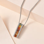 AA Mehrfarbige Saphir, Weißer Zirkon Anhänger mit Kette, 925 Silber platiniert ca. 2.07 ct