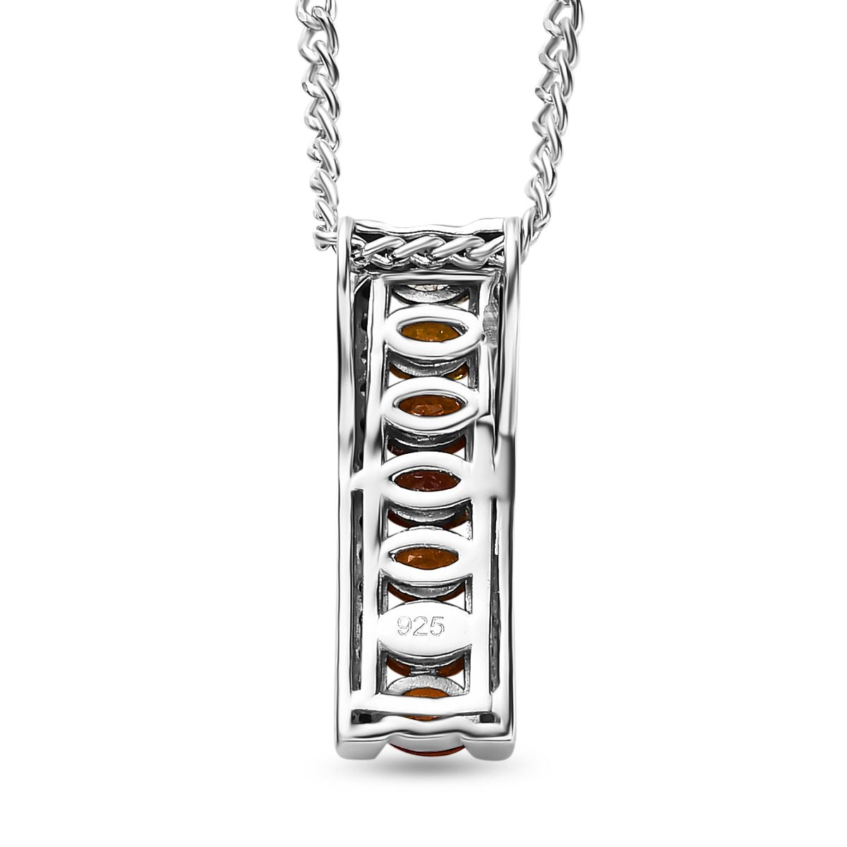 AA Mehrfarbige Saphir, Weißer Zirkon Anhänger mit Kette, 925 Silber platiniert ca. 2.07 ct