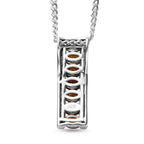 AA Mehrfarbige Saphir, Weißer Zirkon Anhänger mit Kette, 925 Silber platiniert ca. 2.07 ct