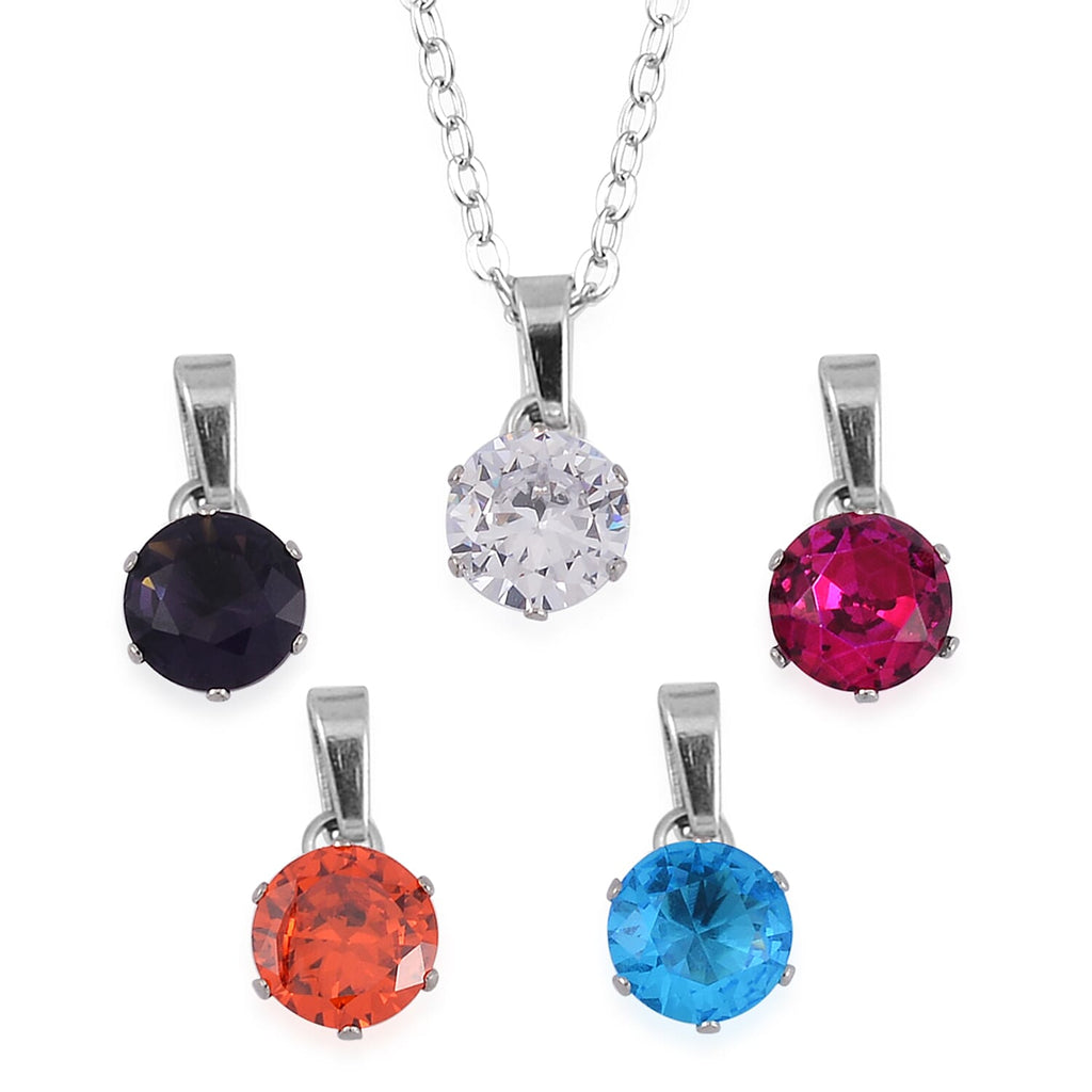 9er Set - 5 Anhänger, 5 Ohrstecker, 1 Edelstahl Kette (7-8 Werktage Lieferzeit) ca. 0.10 ct