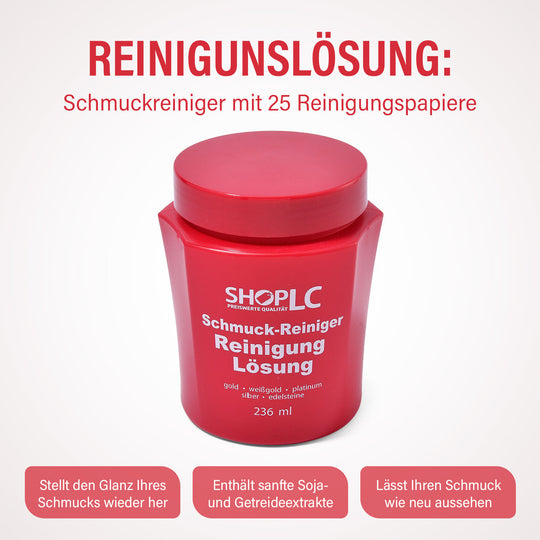 Schmuckreiniger, Reinigunslösung, 25 Reinigungspapier