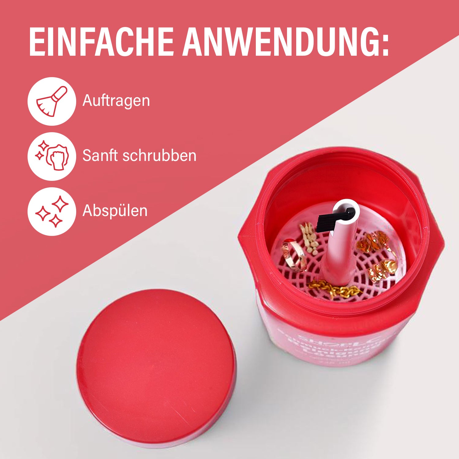 Schmuckreiniger, Reinigunslösung, 25 Reinigungspapier