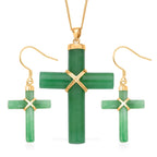 Grüne Jade Schmuckset ca. 45 cm 925 Silber Gold, 925 Silber Vergoldet ca. 52,00 ct.