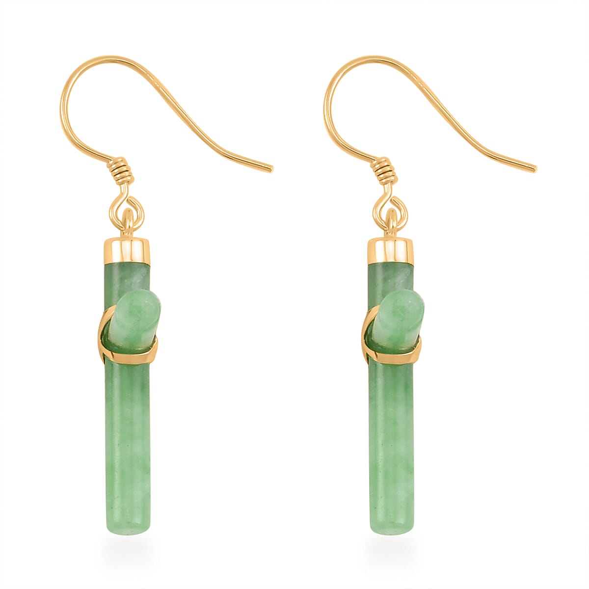 Grüne Jade Schmuckset ca. 45 cm 925 Silber Gold, 925 Silber Vergoldet ca. 52,00 ct.