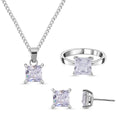 Weißer Zirkonia Schmuckset Reiner Edelstahl