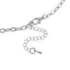 2er Set - Weißer Kristall Halskette und Ohrringe Schmuckset, Messing