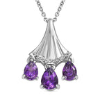 AA Mashamba Amethyst Anhänger mit Kette, Edelstahl ca. 2.22 ct