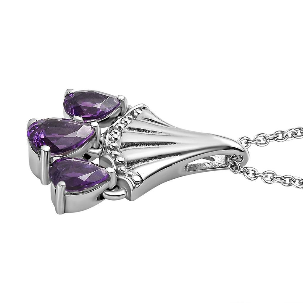 AA Mashamba Amethyst Anhänger mit Kette, Edelstahl ca. 2.22 ct