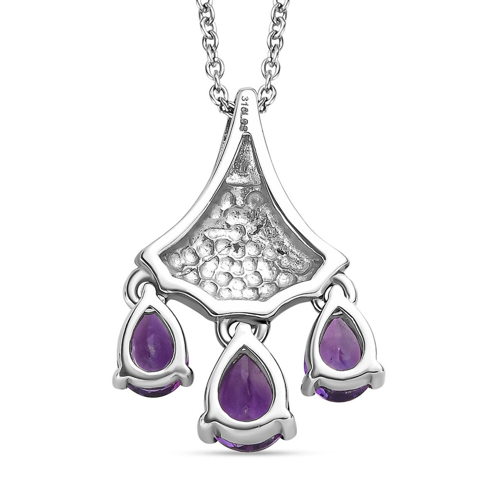 AA Mashamba Amethyst Anhänger mit Kette, Edelstahl ca. 2.22 ct