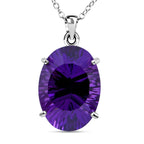 Lusaka Amethyst Anhänger mit Kette, 925 Silber platiniert ca. 12.37 ct