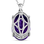 Lusaka Amethyst Anhänger mit Kette, 925 Silber platiniert ca. 12.37 ct