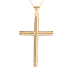 Kreuz-Anhänger mit Kette, 925 Silber vergoldet ca. 2,90g