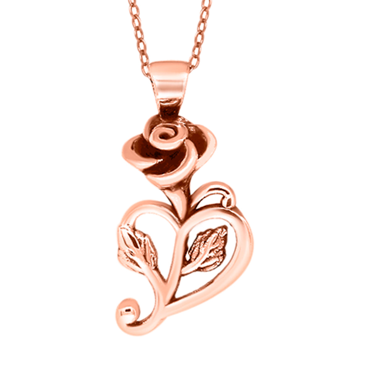 Rosenanhänger Anhänger mit Kette, 925 Silber rosévergoldet ca. 4,30g