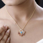 AA Natürlicher, äthiopischer Welo Opal, Rhodolith Granat Schmuckset 925 Silber bicolor ca. 2.67 ct