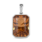 Citrin Anhänger mit Kette, 925 Silber rhodiniert, ca. 17.40 ct