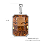 Citrin Anhänger mit Kette, 925 Silber rhodiniert, ca. 17.40 ct