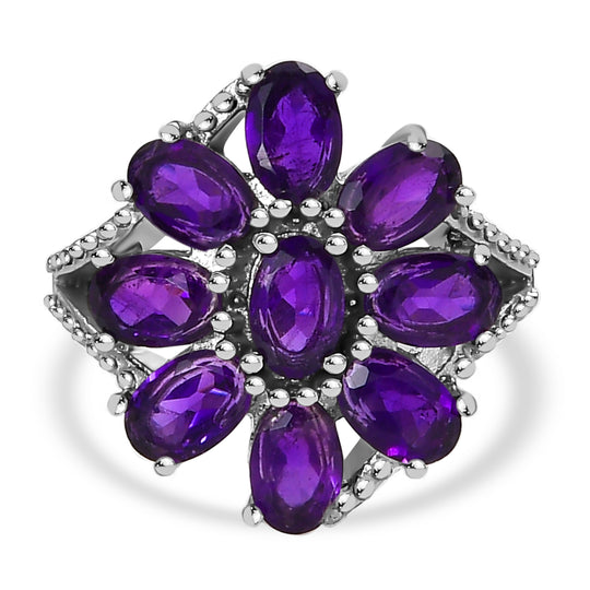 Afrikanischer Amethyst Schmuckset  Edelstahl ca. 25.63 ct