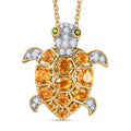 GP Trionfo Kollektion - AA Citrin, Zirkon und Multi-Edelstein-Anhänger mit Kette - 2,06 ct.