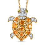 GP Trionfo Kollektion - AA Citrin Anhänger mit Kette, 925 Silber Gelbgold Vermeil, ca. 2.09 ct