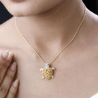GP Trionfo Kollektion - AA Citrin Anhänger mit Kette, 925 Silber Gelbgold Vermeil, ca. 2.09 ct