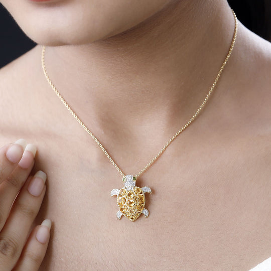 GP Trionfo Kollektion - AA Citrin Anhänger mit Kette, 925 Silber Gelbgold Vermeil, ca. 2.09 ct