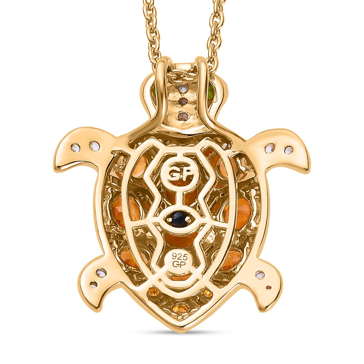GP Trionfo Kollektion - AA Citrin Anhänger mit Kette, 925 Silber Gelbgold Vermeil, ca. 2.09 ct
