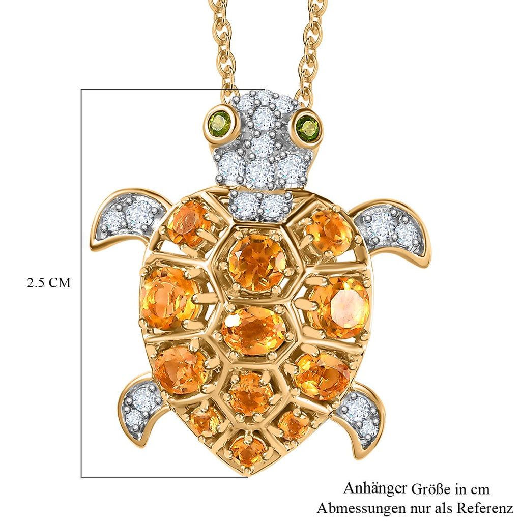 GP Trionfo Kollektion - AA Citrin Anhänger mit Kette, 925 Silber Gelbgold Vermeil, ca. 2.09 ct