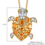 GP Trionfo Kollektion - AA Citrin Anhänger mit Kette, 925 Silber Gelbgold Vermeil, ca. 2.09 ct