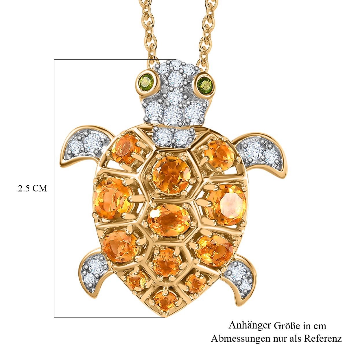 GP Trionfo Kollektion - AA Citrin Anhänger mit Kette, 925 Silber Gelbgold Vermeil, ca. 2.09 ct