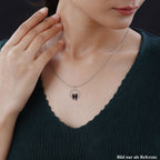 Weißer Zirkon, Roter Granat Schmuckset 925 Silber Zweifarbige Beschichtung und Edelstahl ca. 0.45 ct