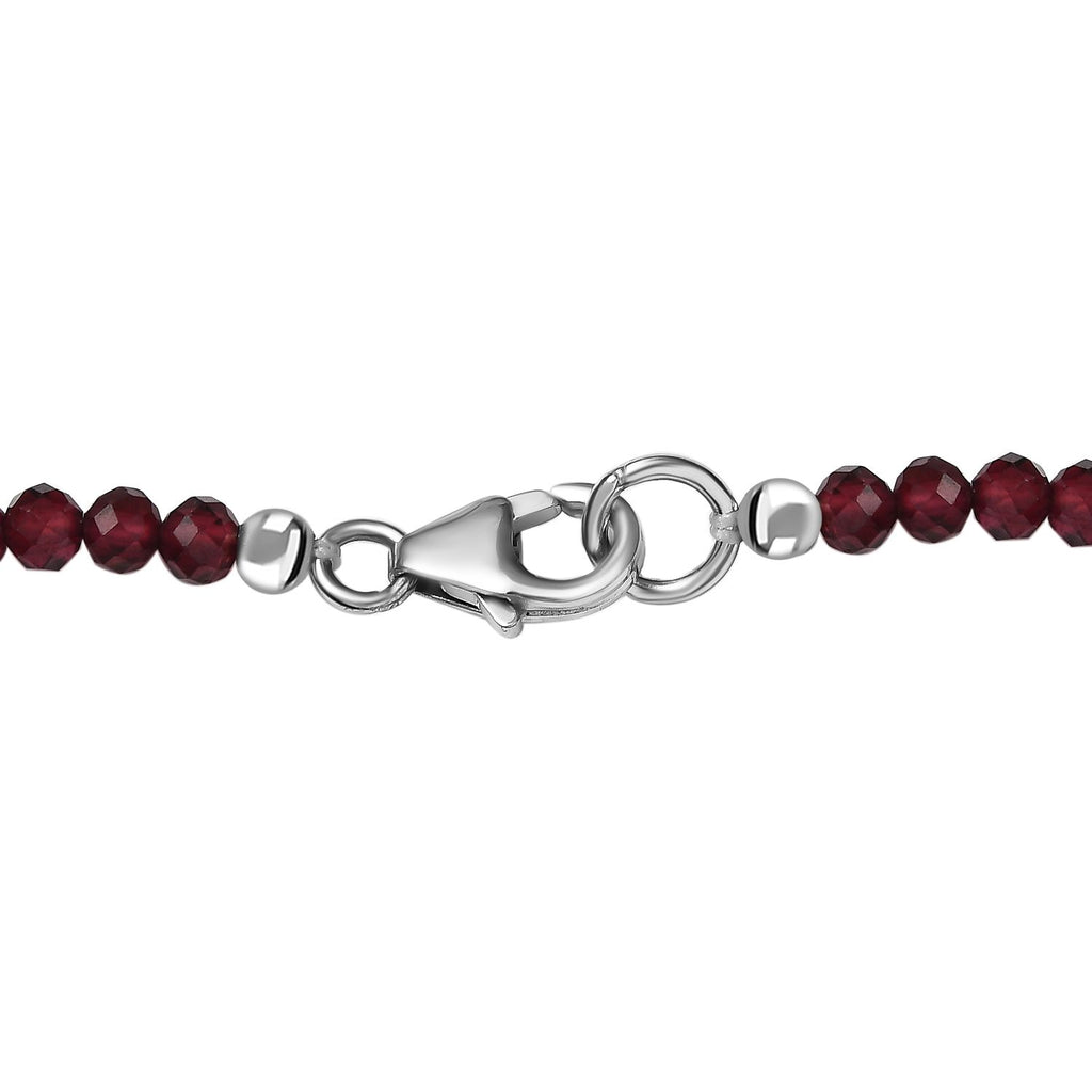 AAA Labradorit, Rhodolith Granat Schmuckset 925 Silber platiniert ca. 89,00 ct.