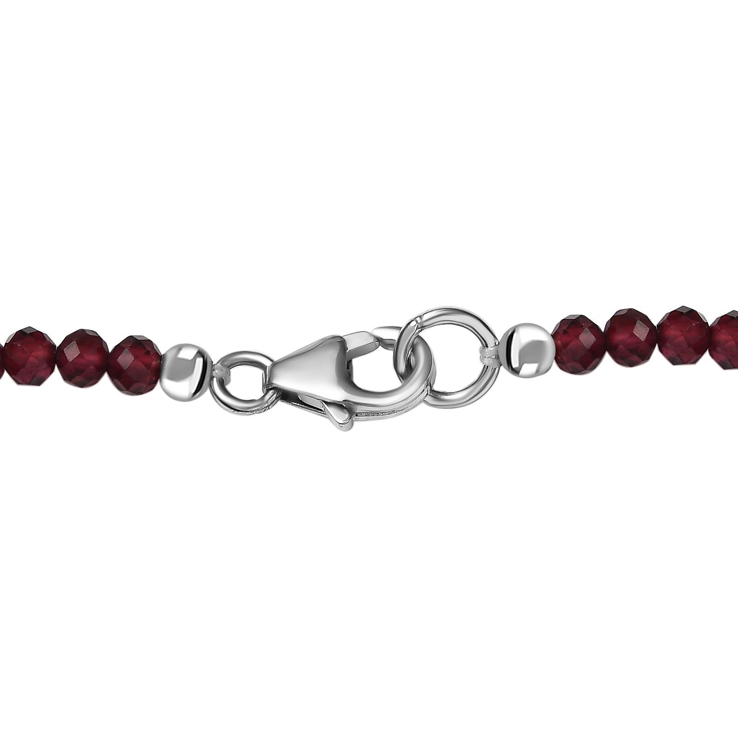 AAA Labradorit, Rhodolith Granat Schmuckset 925 Silber platiniert ca. 89,00 ct.