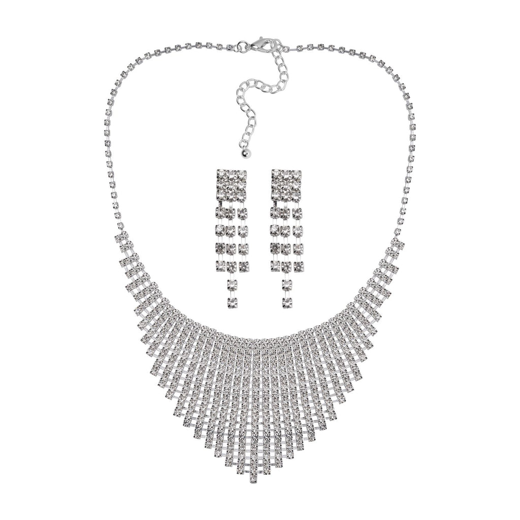 Weißer Kristall Schmuckset Reines Messing