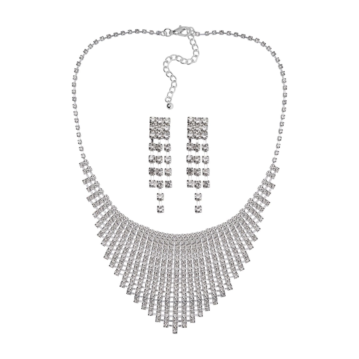 Weißer Kristall Schmuckset Reines Messing