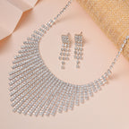Weißer Kristall Schmuckset Reines Messing