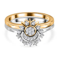 Weißer Zirkonia Schmuckset 925 Silber Gelbgold Vermeil, 925 Silber platiniert